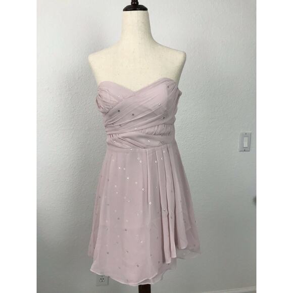 Express Metallic Print Strapless Mini Dress FLAW - Picture 1 of 12